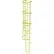 Ballymore 22 Step Steel Caged Fixed Access Ladder, Yellow