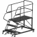3 Step Heavy Duty Steel Mobile Work Platform W/ Handrails - 36" x 36" Platform - SEP3-36-36PD