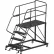 4 Step Heavy Duty Steel Mobile Work Platform W/ Handrails - 24" x 72" Platform - SEP4-24-72PD