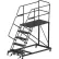 5 Step Heavy Duty Steel Mobile Work Platform W/ Handrails - 24" x 60" Platform - SEP5-24-60PD