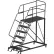 6 Step Heavy Duty Steel Mobile Work Platform W/ Handrails - 36" x 36" Platform - SEP6-36-36PD