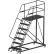 7 Step Heavy Duty Steel Mobile Work Platform W/ Handrails - 24" x 48" Platform - SEP7-24-48PD
