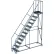 Ballymore Work Titan 12 Step Heavy Duty Rolling Ladder, Perforated, 800 lb. Capacity