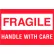 Tape Logic® Labels with "Fragile-Handle With Care" Print, 3"L x 2"W, Red/White, Roll of 500
