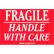 Tape Logic® Labels w/ "Fragile-Handle w/ Care" Print, 3"L x 2"W,Red Back/White Text,Roll of 500