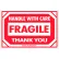 Tape Logic® Labels w/ "Fragile-Handle With Care" Print, 3"L x 2"W, Red/White Text, Roll of 500