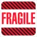 Tape Logic® Labels with "Fragile" Print, 4"L x 4"W, Red/White/Black, Roll of 500