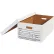 Global Industrial Auto-Lock Bottom File Storage Boxes with Lid, 24"L x 15"W x 10"H, White, 12/Pack