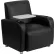Leather Guest Chair with Tablet Arm and Cup Holder - Black
