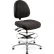 Bevco 9351M-E-F-BLK Integra-ESD Fabric Upholstered Stool, Medium-Back, Aluminum Base, Ebony
