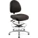Bevco 9551M-E-F-BLK Integra-ESD Fabric Upholstered Stool, Medium-Back, Aluminum Base, Ebony
