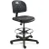 Bevco Polyurethane Office Stool - Mid-Height with Casters and Footring - Black - Breva Series