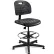 Bevco Polyurethane Office Stool - Tall-Height with Glides and Footring - Black - Breva Series