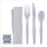 Boardwalk® Six-Piece Cutlery Kit, Heavyweight, White, 250/Case