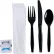 Boardwalk® Six-Piece Cutlery Kit, Black, 250/case