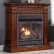 Duluth Forge Dual Fuel Ventless Gas Fireplace w/ Mantel, 32000 BTU, Remote Control, Auburn Cherry