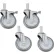 Nexel® Stainless Steel Stem Casters - Set of (4) 5" Polyurethane, (2) with Brakes 1200 Lb. Cap.
