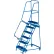 Global Industrial™ 6 Step Steel Rolling Ladder, 24"W Perforated Step, Cal/OSHA Handrail
