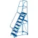 Global Industrial™ 8 Step Steel Rolling Ladder, 24"W Perforated Step, Cal/OSHA Handrail