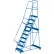 Global Industrial™ 10 Step Steel Rolling Ladder, 24"W Perforated Step, Cal/OSHA Handrail