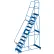 Global Industrial™ 12 Step Steel Rolling Ladder, 24"W Perforated Step, Cal/OSHA Handrail