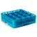 Carlisle RG16-114 - Opticlean™ 16-Compartment Glass Rack W/ 1 Extender, Carlisle Blue - Pkg Qty 4
