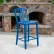 Flash Furniture 24"H Blue Metal Counter Height Stool with Vertical Slat Back