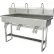 Sani-Lav® Floor Mount Sink with Double Knee Pedal Valve, Flow Rate of 0.5 GPM, 16 Gauge