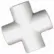 Cross Fitting, 1-1/2"Dia., Furniture Grade Pvc, White - Pkg Qty 15