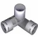 Adjustable Joint 3 Way Fittings, 1"Dia., Furniture Grade Pvc, White - Pkg Qty 5