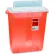 Covidien 3-Gallon Biohazard Sharps Container with Lid, 13-3/4"W x 6"D x 16-1/4"H, Transparent Red