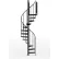 Global Industrial™ Condor 36"H Platform 2 Rails Spiral Stair Kit, 42"Dia, 12-5/6'H, Black