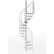 Global Industrial™ Condor 36"H Platform 2 Rails Spiral Stair Kit, 42"Dia, 12-5/6'H, White