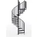 Global Industrial™ Condor 36"H Platform 2 Rails Spiral Stair Kit, 60"Dia, 12-5/6'H, Blk