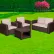 Flash Furniture® 4 Piece Faux Rattan Outdoor Patio Set, Chocolate Brown w/ Beige Cushions