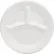 Dart® Quiet Classic Laminated Foam Plates, 3-Compartment Plate, 9"D,  White, 125/PK, 4 Packs/CT