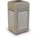 PolyTec™ Square Waste Container, Beige w/Reeds Stainless Steel Panels, 42-Gallon