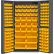 Durham Storage Bin Cabinet DC-BDLP-132-95 - 132 Yellow Hook-on Bins, Deep Door 36"W x 24"D x 72"H