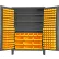 Durham Mfg.® Storage Bin Cabinet 185 Yellow Hook-On Bins 60"W x 24"D x 84"H