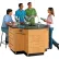 Diversified Spaces Kinetic Workstation w/Epoxy Top, Sink & Drawers, 56"L x 56"W x 36"H, Red Oak