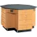 Diversified Spaces Kinetic Workstation, Epoxy Top & Drawers, 56"L x 56"W x 36"H, Red Oak