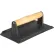 Winco SWA-2 Steak Weight, 8-1/4"L, 4-1/4"W, Wood Handle, Cast Iron - Pkg Qty 6