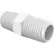 Eldon James 1/4-18 NPT Pipe Hex Nipple, White Polypropylene