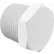 Eldon James 3/4-14 NPT Threaded Hex Plug, White Polypropylene