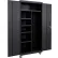Equipto® Industrial Duty Mobile Janitorial Cabinet, 36"W x 24"D x 78"H, All-Welded, Black