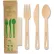 World Centric® Mediumweight Cutlery Kit, Knife/Fork/Spoon/Napkin, Bamboo, Natural, 250/Carton