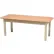 Wooden Treatment Table, Blue Upholstery, Natural Frame, 78"L x 24"W x 30"H