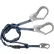 FallTech® 8259Y3 Internal 6' Shock Absorbing Lanyard, with 1 Snap Hook and 2 Rebar Hooks