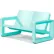 Tupelo Deck Loveseat with High-Gloss Finish, Seafoam Green