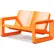 Tupelo Deck Loveseat with High-Gloss Finish, Vintage Orange